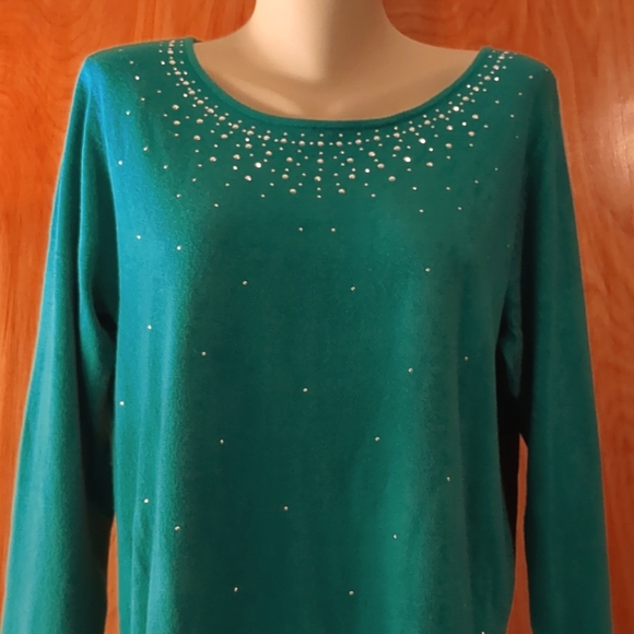 Laura Scott Green Acrylic Holiday Sweater XL - Picture 3 of 7